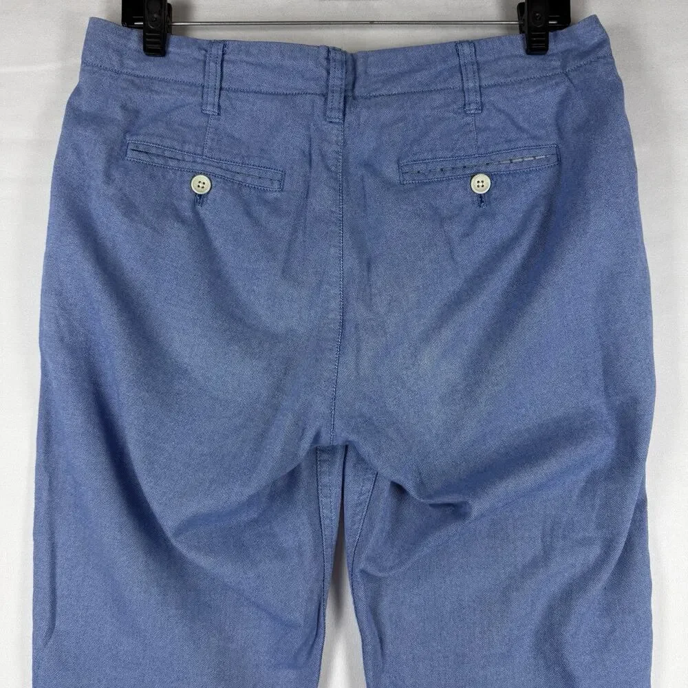 Bonobos Men's Blue Chino Pants 30x30 Stretch Flat Front Casual Straight Leg